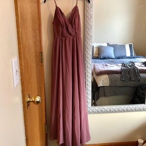 Mauve A line Bridesmaid Dress